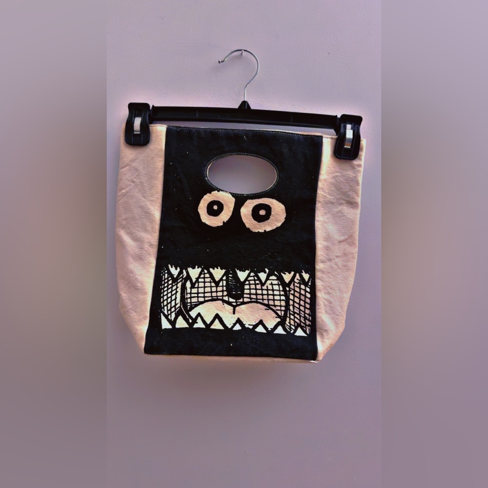 Monster Design Kids Bag - Black and Cream